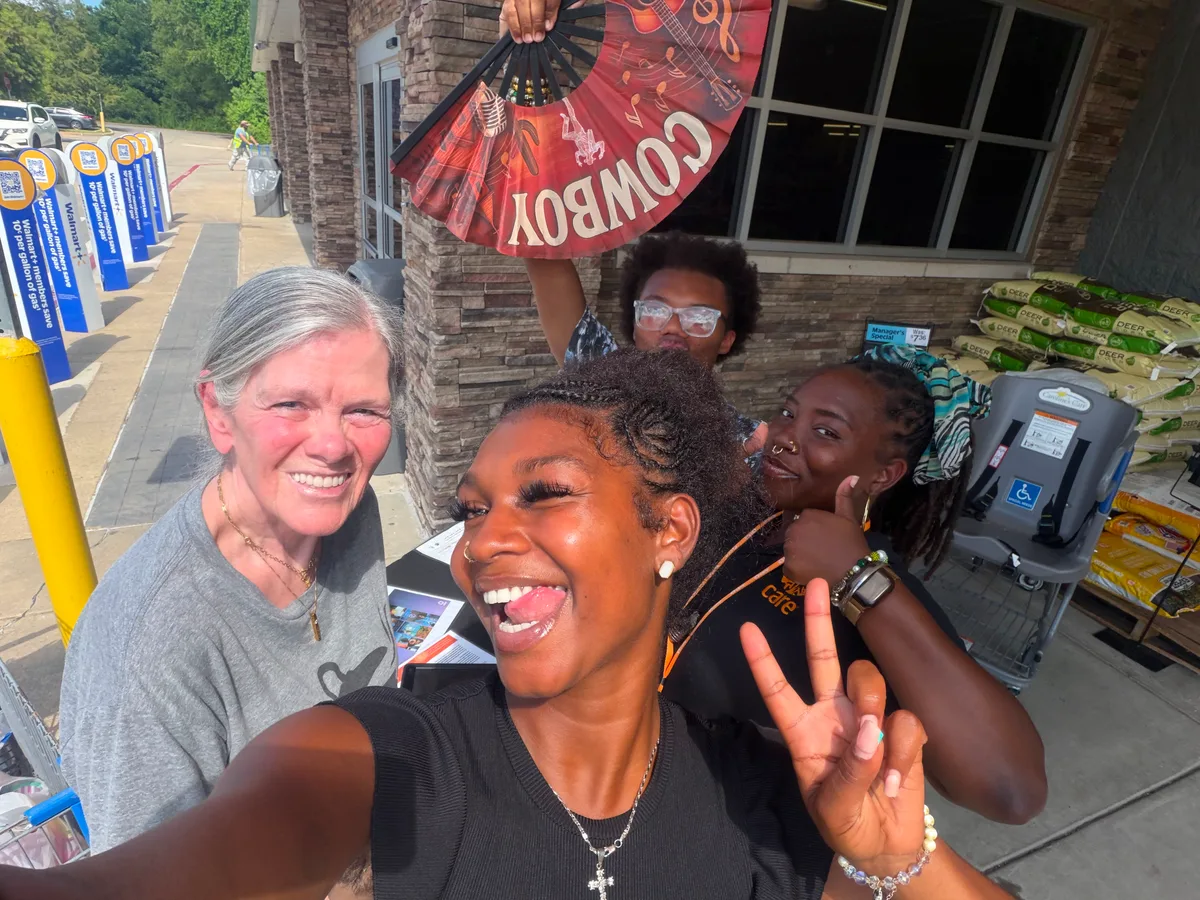 Adventure Loom representatives sharing a candid moment in the community